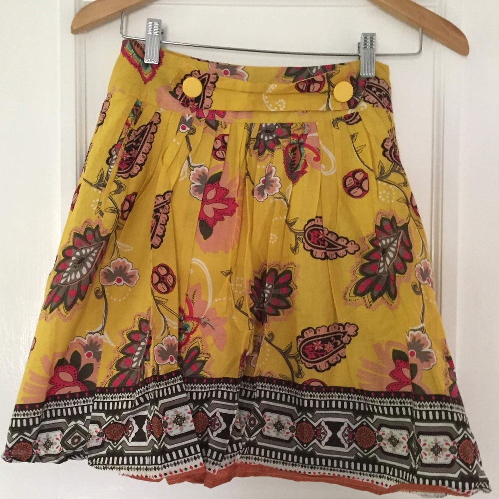 Forever 21 Goldenrod Yellow Skirt Pleated Skirt